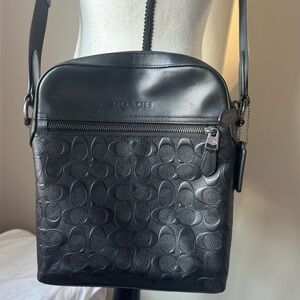 Coach Signature Embossed Blue Messenger Bag